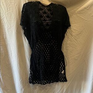 Black Crochet Cover-Up Dress